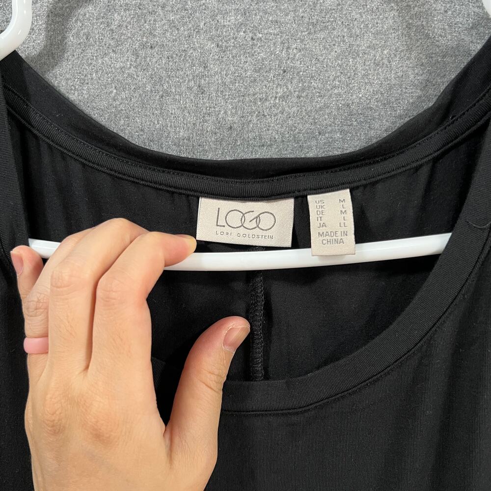 LOGO by Lori Goldstein Regular Rayon 230 Dress with Broomstick Black, Medium - Picture 3 of 9